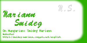 mariann smideg business card